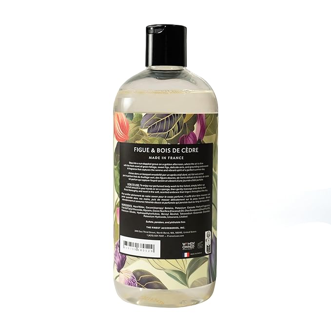 France Luxe Body French Perfumed Body Wash Fig &amp Ceder Luxury French Shower Gel Sophisticated Scent Moisturizing Ingredients 16.9 Oz.