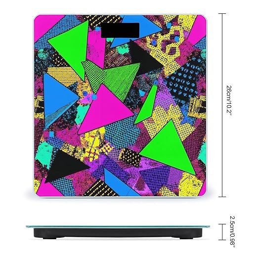 Smart Scale for Body Weight Automatic Switch Digital Bathroom Weighing Scale 80s 90s Memphis Geometric