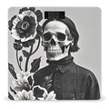 Black and White Flowers and Skull Bathroom Scale for Body Weight Bathroom Weighing Scales with Back Lit LED Display Sturdy Tempered Glass Body Weight Bathroom Scale 400lb Weighing