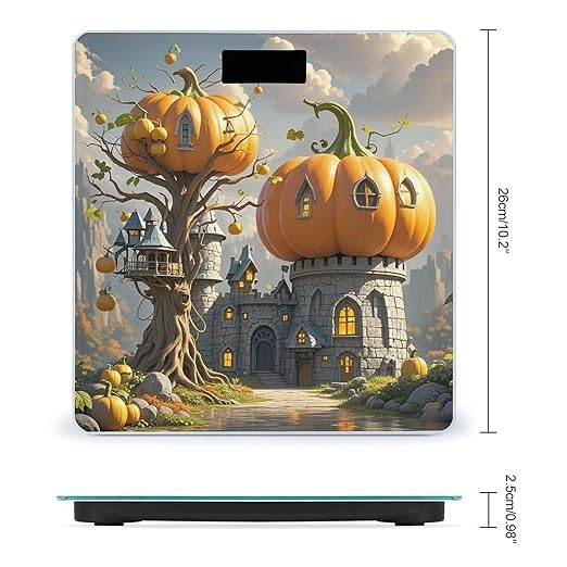 Pumpkin Building Weight Scale Highly Accurate Digital Weighing Scale with Large LCD Display Smart Bathroom Scales for Home Bedrooms and Gift Giving