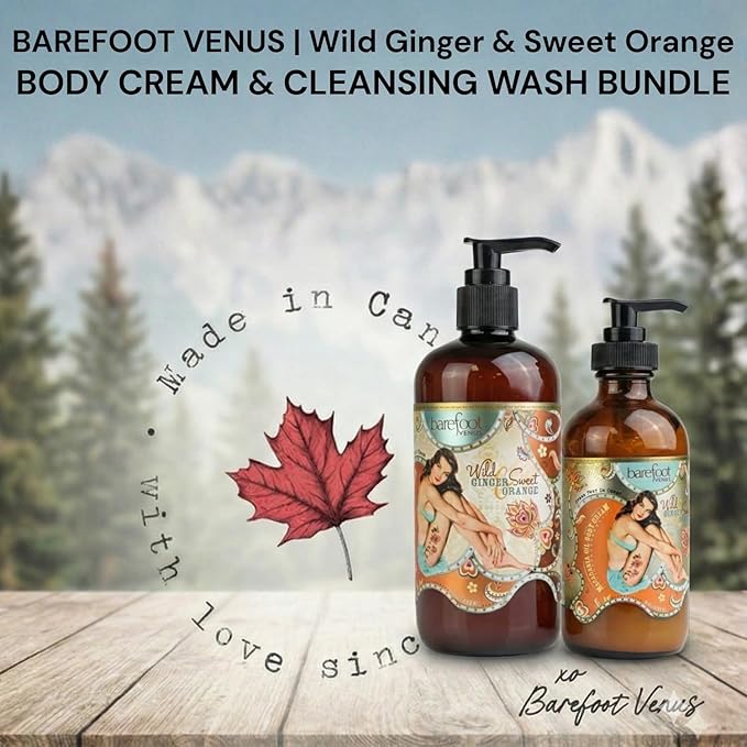 Barefoot Venus Creamy Cleansing Wash and Body Cream Bundle (Wild Ginger)