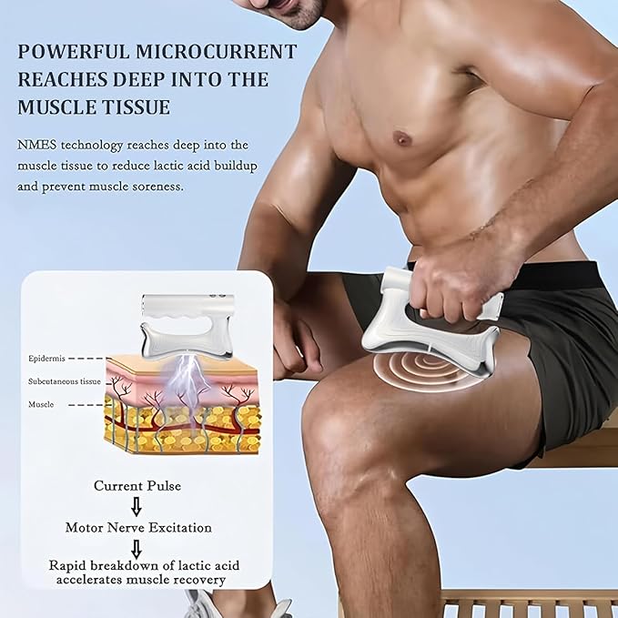 Fascia Massager Electric Muscle Scraping Tool deep Tissue Massager Heated Massage EMS Portable Suitable for Neck and Back Pain