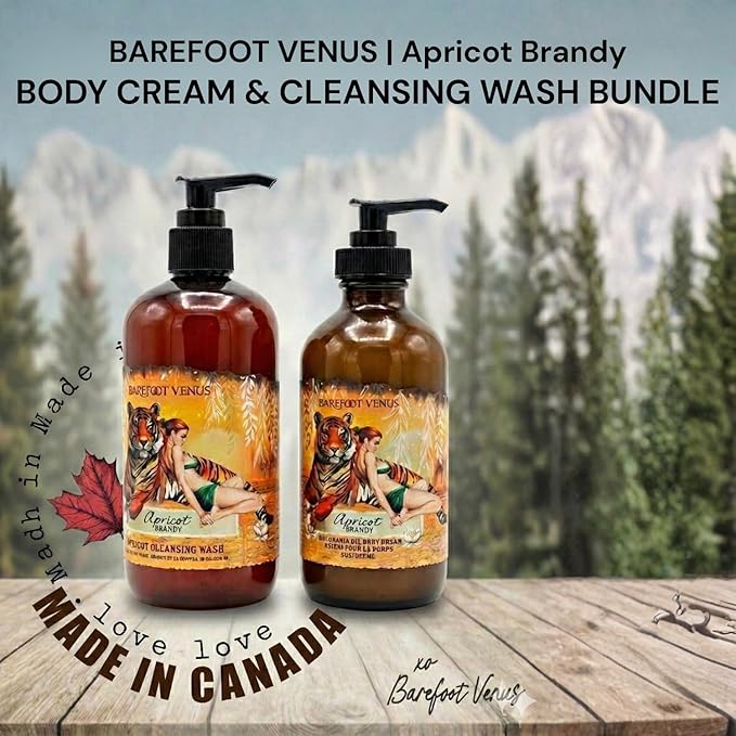 Barefoot Venus Creamy Cleansing Wash and Body Cream Bundle (Apricot Brandy)