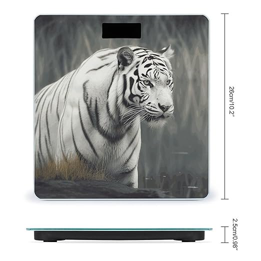 White Tiger Bathroom Scale for Body Weight with High Precision Large LCD Backlight Display Digital Weighing Scale with BMI Capacity Up to 180kg