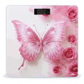 Pink and White Butterfly Bathroom Scale Ultra-Bright Liquid Crystal Screen Weight Scale Accurate Bathroom Body Scales for Body Weight Bathroom Pet Home Bedroom Gift-Giving