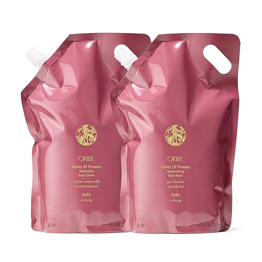 ORIBE Valley of Flowers Replenishing Body Wash Refill + Restorative Body Crème Refill Bundle
