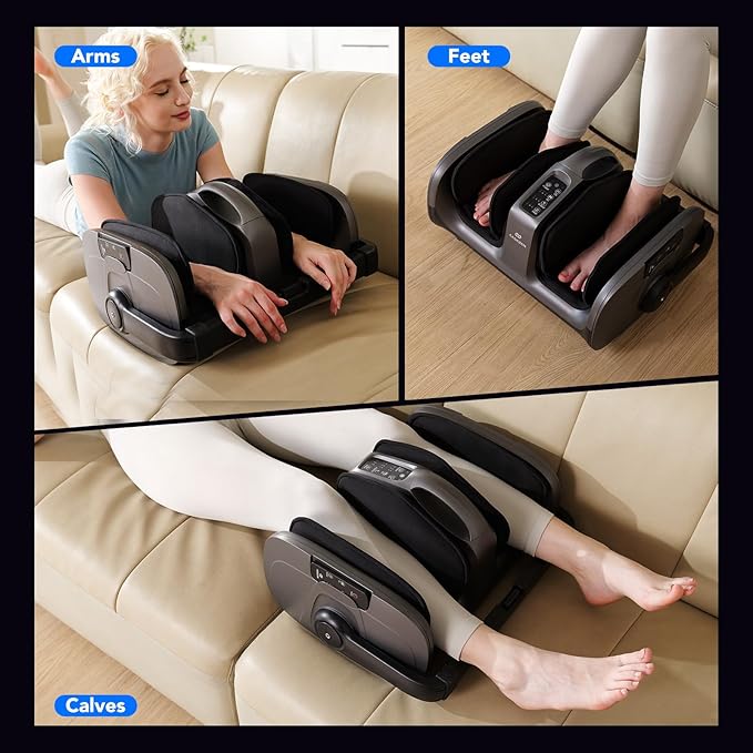 Foot Massager with Heat &amp Vibration Shiatsu Foot and Calf Massager for Pain Relief Deep Tissue Kneading-Massage Feet Leg Calf Ankle Arms