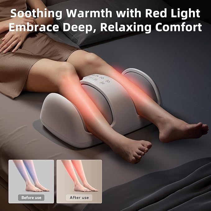 Foot and Calf Massager with Heat Cloud Foot Massager for Neuropathy Plantar Fasciitis and Circulation Shiatsu Foot Massager Machine with Massage Roller for Pain Relief Gifts for Women/Men