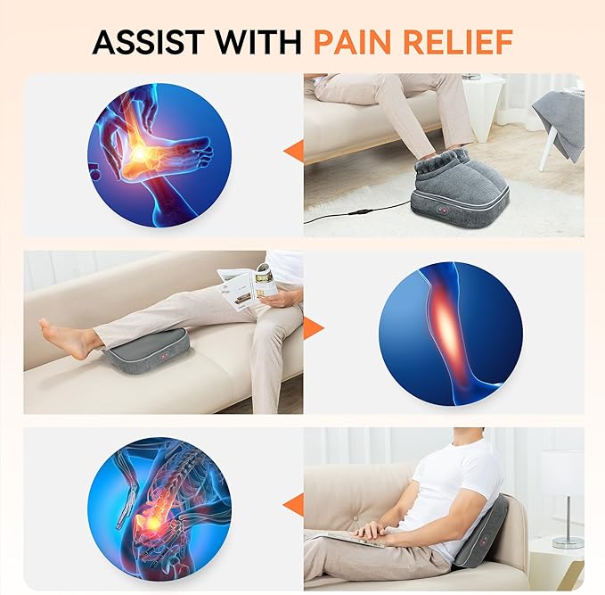 Snailax Shiatsu Foot Massager with Heat Back Massager for Back Pain Deep Tissue