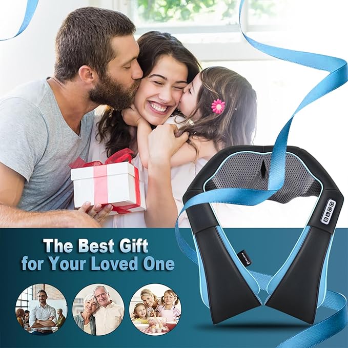 Mo Cuishle Shiatsu Back Shoulder and Neck Massager with Heat Electric Deep Tissue 4D Kneading Massage Best Gifts for Women Men Mom Dad Fathers Day Mothers Day Christmas Gifts