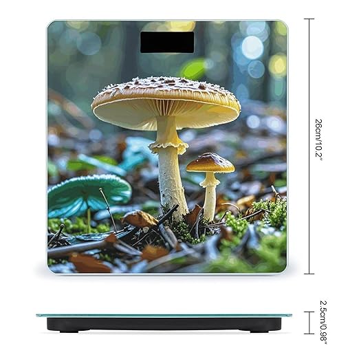 Mushrooms on The Ground Scale for Body Weight Digital Bathroom Scale Accurate Smart Weight Scales with Large Display Weighing Machine High Precision Scales