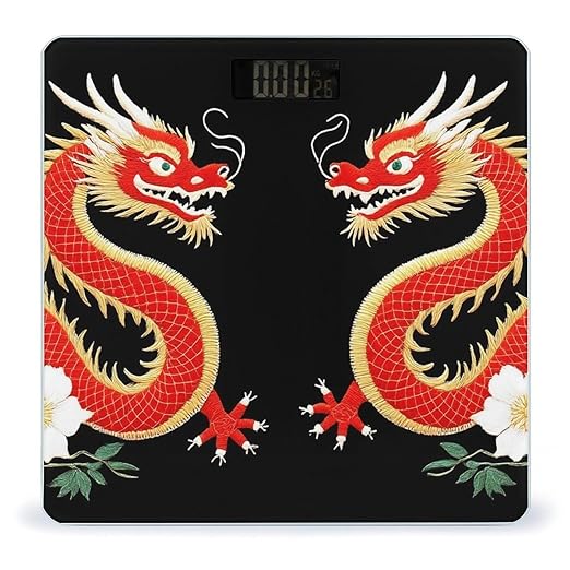 Men's Fashion Automatic Switch Digital Bathroom Weighing Scale Smart Scale Floral Chinese Japanese Dragon Flower