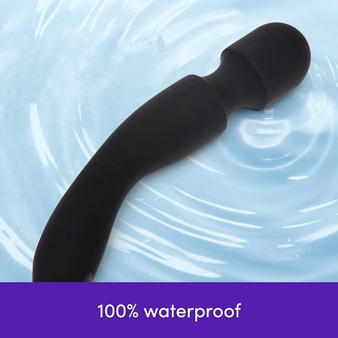 Lovehoney Mantric Cordless Handheld Personal Massager for Women | Rechargeable Back Neck &amp Shoulder Wand Massager for Muscle Pain Relief | 7 Powerful Modes &amp Flexible Silicone Head | Black