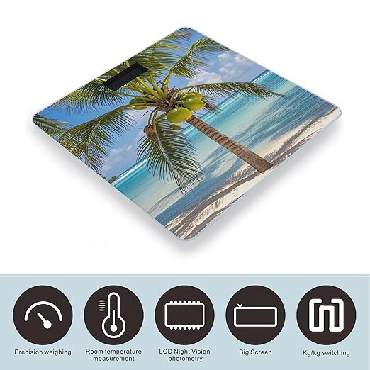Coconut Tree Scale for Body Weight Smart Scales Digital Bathroom Scale High Precision Weighing Scales with Large Display Weighing Machine for People