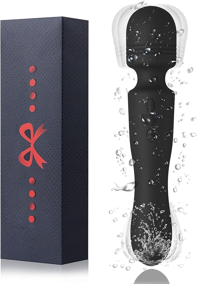 New Upgraded Double-Ended Available Shoulder Neck Back Relaxation Tools Handheld Electric Cordless Portable Wireless Travel Home Work Sports Out Use Relieve Deep Tissue Muscle Pain Fatigue - Black