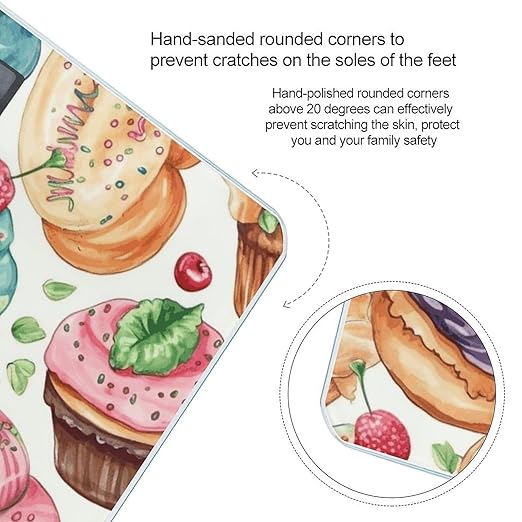 Cupcakes Donuts Muffins Sugar Bathroom Scale for Body Weight Bathroom Weighing Scale with Backlit LCD Display Highly Accurate Measures Weight Up to 180kg