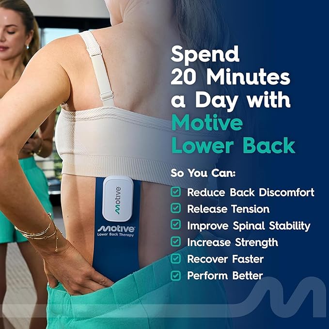 Motive Lower Back Therapy Pads 4‑Pack Refill Replacement NMES Electrodes with Conductive Gel for Lower Back Support for Use with Your Motive Device