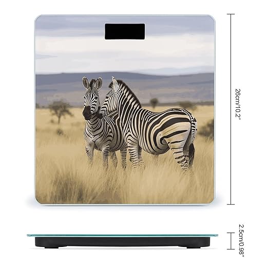 Zebras on South Africa Bathroom Scale for Body Weight with High Precision Large LCD Backlight Display Digital Weighing Scale with BMI Capacity Up to 180kg