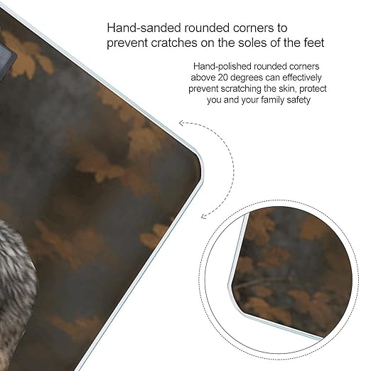 Wild Wild Gray Wolf Scale for Body Weight Accurate Digital Bathroom Scale Toughened Glass High Precision Scales Smart Weight Scales with Large LCD Backlight Display Weighing Machine