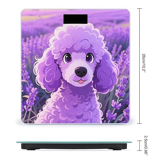 Digital Bathroom Scale for Body Weight Scale with Bright LCD Display High Accuracy Step-On Technology Auto On/Off Poodle Digital Scales 400 Lbs /180kg