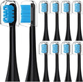 Compatible with Sonic Electric Toothbrush Replacement Heads with 10(Black)