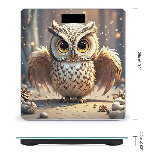 Cute Owl Scale for Body Weight Accurate Digital Bathroom Scale Toughened Glass High Precision Scales Smart Weight Scales with Large LCD Backlight Display Weighing Machine