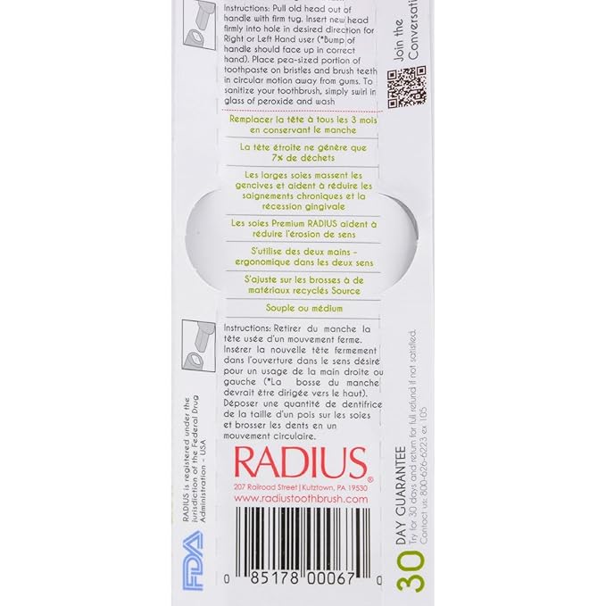 Radius Intelligent Source Toothbrush with 2 Replacement Heads - Soft - Case of 6