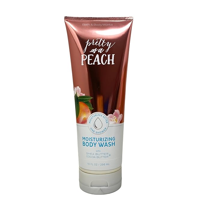 Bath &amp Body Works Pretty As a Peach 3 Moisturizing Body Washes with a Peach Gardenia Sample Soap