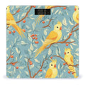 Yellow Parrot Birds Branches Berries Digital Bathroom Scale for Body Weight Lighted LCD Display Round Corner