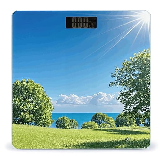 Lawn in The Sun Digital Bathroom Scale for Body Weight Weighing Scale with Backlit LCD Display High Precision Measurements &amp Measures Weight Up to 180kg