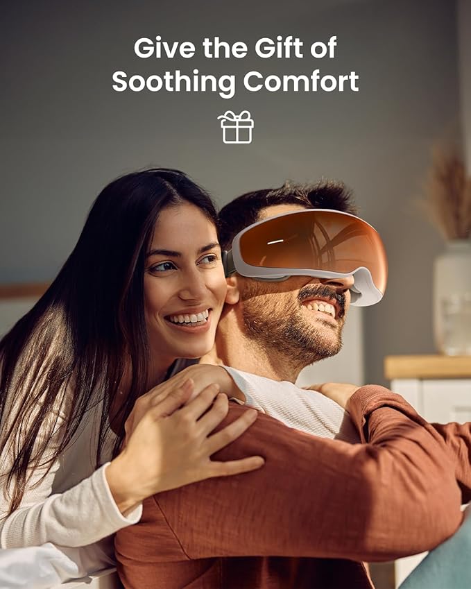 RENPHO Temple Massager Eye Massager for Migraines Birthday Gifts for Women Men Mom Her FSA Eligible HSA Voice Control Smart Head Circumferences 21.7in to 27.5in Eyeris Calina