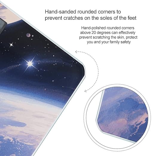 Astronaut in Space Scale for Body Weight Sturdy Tempered Glass Weighing Scales with LCD Display Accurate Digital Bathroom Scale Convenient Body Fat Smart Scales Easy Read