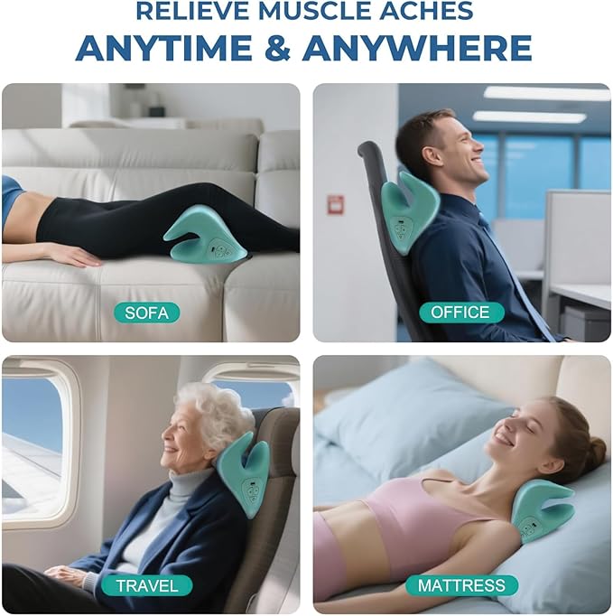 Neck Massager6 Modes Electric Pillows with HeatMasajeador de CuelloErgonomic 26°Shoulder Massager Portable for Car Office Home