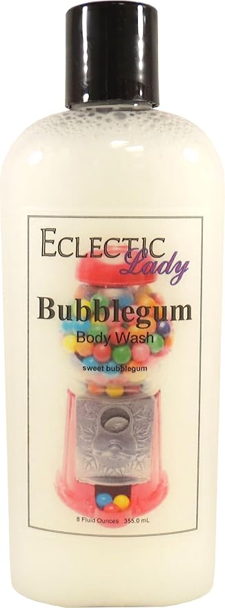 Eclectic Lady Liquid Pearl Body Wash - Bubblegum Scent 3-in-1 Use For Bubble Bath Hand Soap &amp Body Wash Phthalate-Free Bubblegum Fragrance Handcrafted in USA (8 oz)