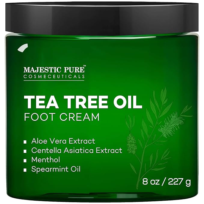 MAJESTIC PURE Tea Tree Body Wash and Tea Tree Athletes Foot Cream Bundle