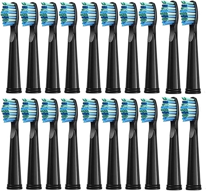 20 Pcs Replaceable Brush Heads RefillCompatible for Seago Electric Toothbrush FW/SG 507/508/515/551/917/959(20 Black)