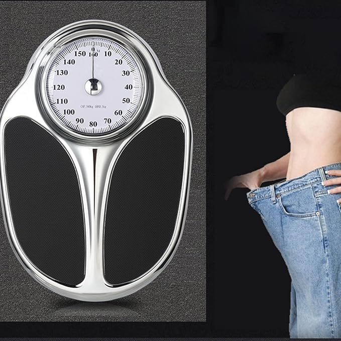 KROKII Mechanical Bathroom Scale High Precision Anti-Skid Body Weight Scales Mechanical Personal Scales Sturdy Metal Platform Oversized Precision Dial No Battery