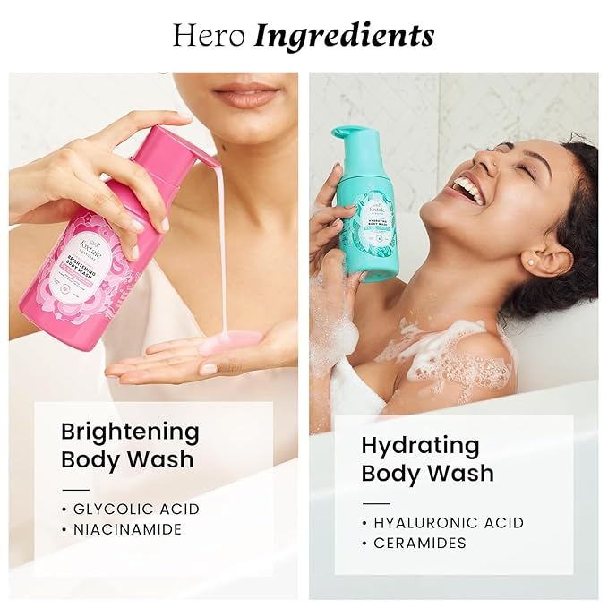 Body Washes (Pack of 2) | With Glycolic Acid Niacinamide Ceramides &amp Hyaluronic Acid | 6+ hrs Odour Control | Long Lasting Fragrance | Body Wash for Women &amp Men | All Skin Type | 250 ml