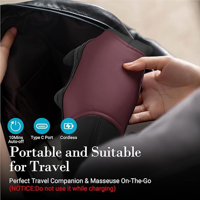 Shiatsu Neck Massager with Heat - Ideal Gift for HerHim Cordless 4D Expert Neck Shoulder Massage for Pain ReliefUpgarded Kneading Massager for Muscle Relaxation