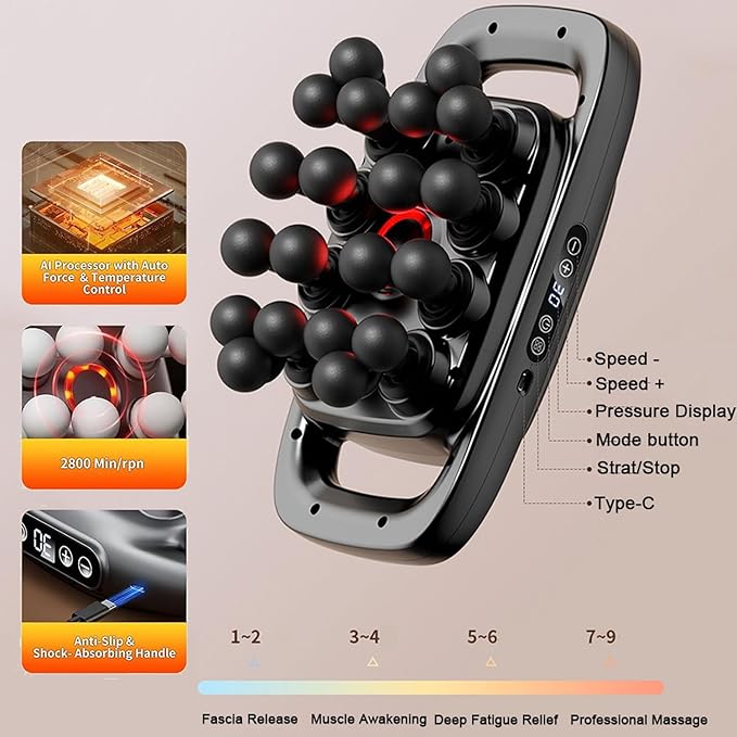 20 Head Massage Gun SetDeep Tissue Percussion MassagerElectric Massage Tools with 3 Styles &amp Levelsfor Deep TissueBackShoulders LegsPain ReliefIdeal Gifts for WomenMenMomand Dad