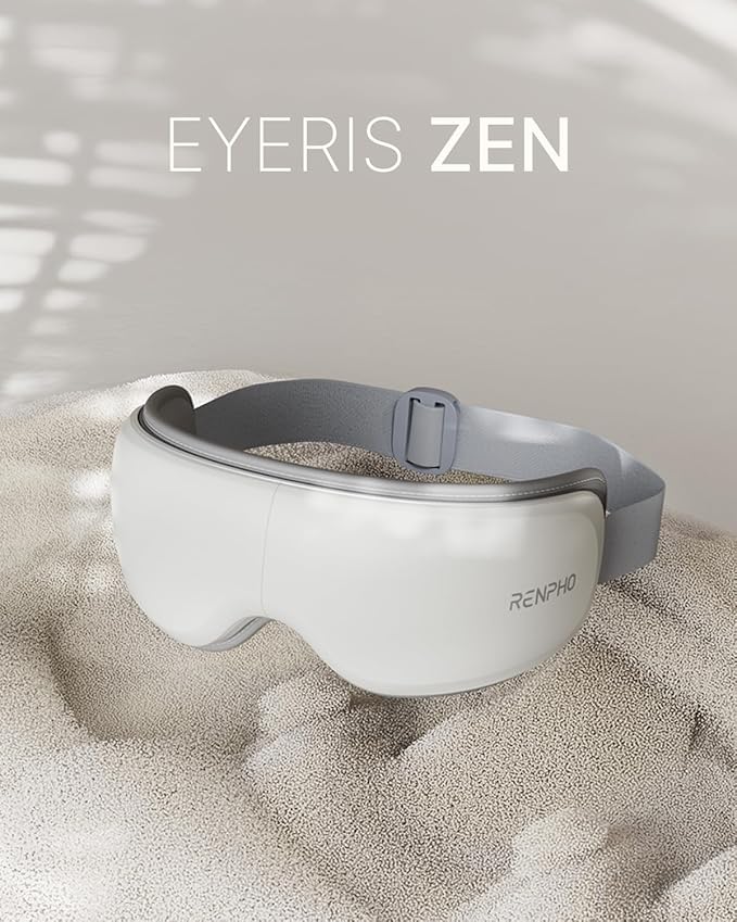 RENPHO Ultra-Quiet Eye Massager with Heat Lightweight Eye Mask for Migraines FSA Eligible HSA Face Massager for Dry Eyes Relax Reduce Strain Improve Sleep Eyeris Zen Mothers Day Birthday Gifts