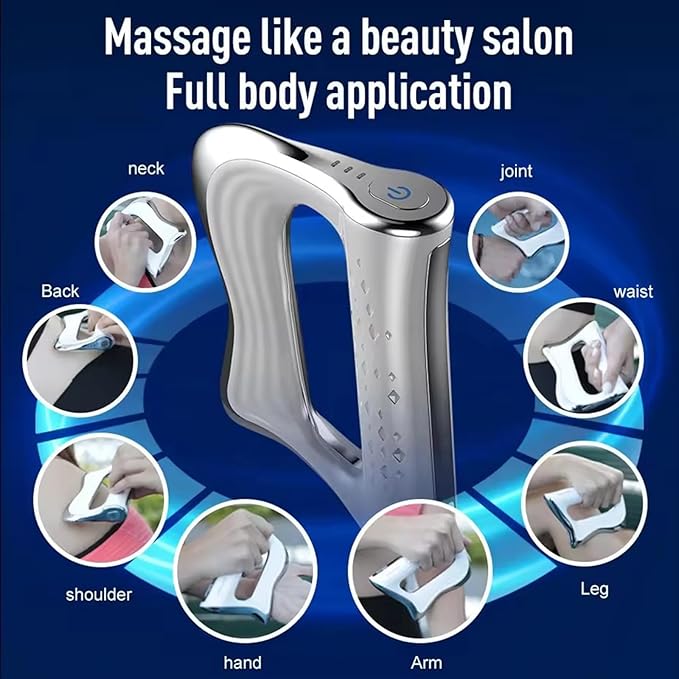 Fascia Knife - Micro Current Electric Fascia Knife for Muscle Relaxation Medical Scraper Tool Guasha Massager 3-Level AdjustmentWhite