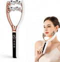 Face Massager and Neck Massager for Women 8-Roller EMS Facial Massager Tool Face Roller with Red Blue Light Electric Lymphatic Drainage Massager Face for V-Line Contouring and Skin Firming