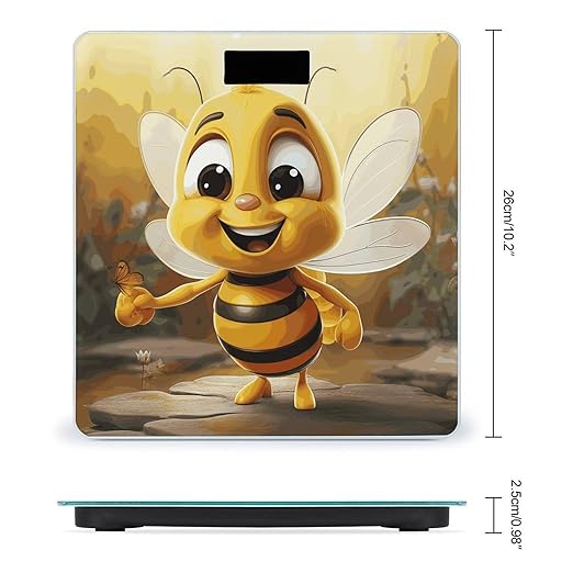 Honey Bee Bathroom Scale Ultra-Bright Liquid Crystal Screen Weight Scale Accurate Bathroom Body Scales for Body Weight Bathroom Pet Home Bedroom Gift-Giving