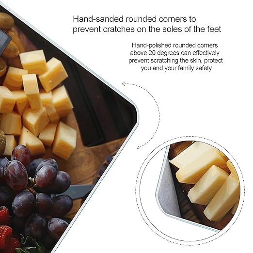 Beautiful Cheese Board Scale for Body Weight Accurate Digital Bathroom Scale Toughened Glass High Precision Scales Smart Weight Scales with Large LCD Backlight Display Weighing Machine
