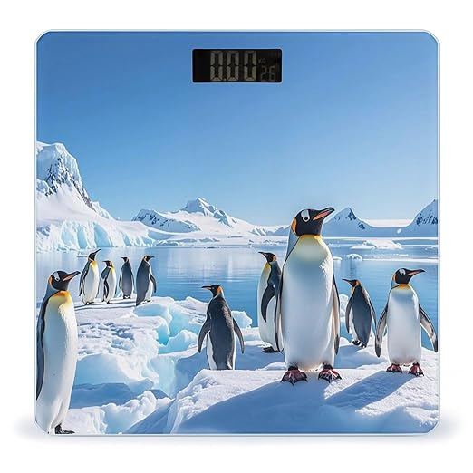 Penguin Antarctica Ice Scale for Body Weight Accurate Digital Bathroom Scale Toughened Glass High Precision Scales Smart Weight Scales with Large LCD Backlight Display Weighing Machine