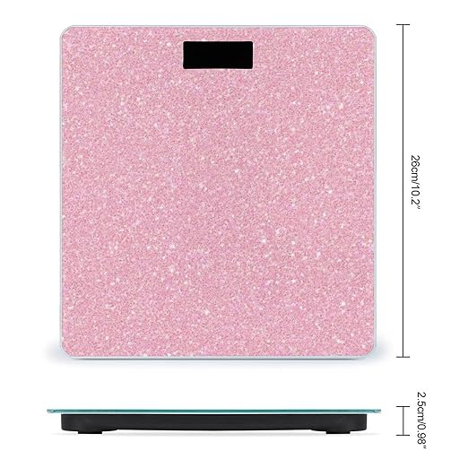 Men's Smart Scale for Body Weight Digital Bathroom Weighing Scale Automatic Switch Energy Saving Scale Pink Glitter Texture