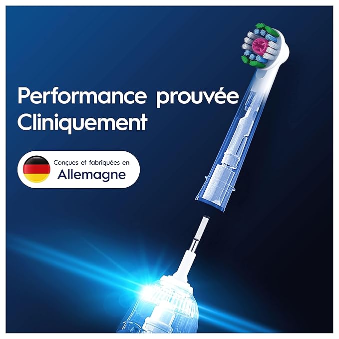 Oral-B Pro 3D White Electric Toothbrush Head X-Shaped Bristles and Unique Polishing Cup for Teeth Whitening and to Remove Surface Stains Pack of 8 Toothbrush Heads White