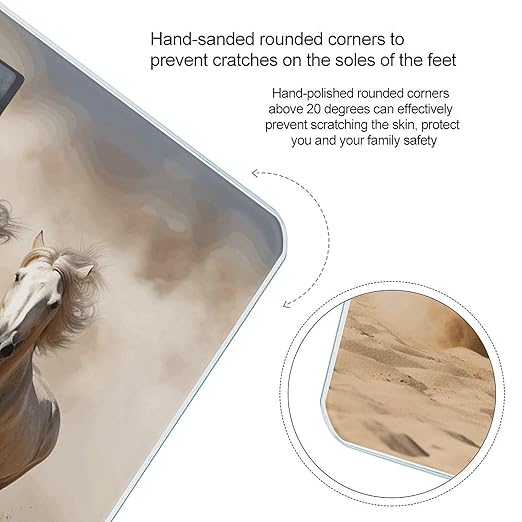 Three Running Horses Digital Bathroom Scale for Body Weight Weighing Scale with Backlit LCD Display High Precision Measurements &amp Measures Weight Up to 180kg