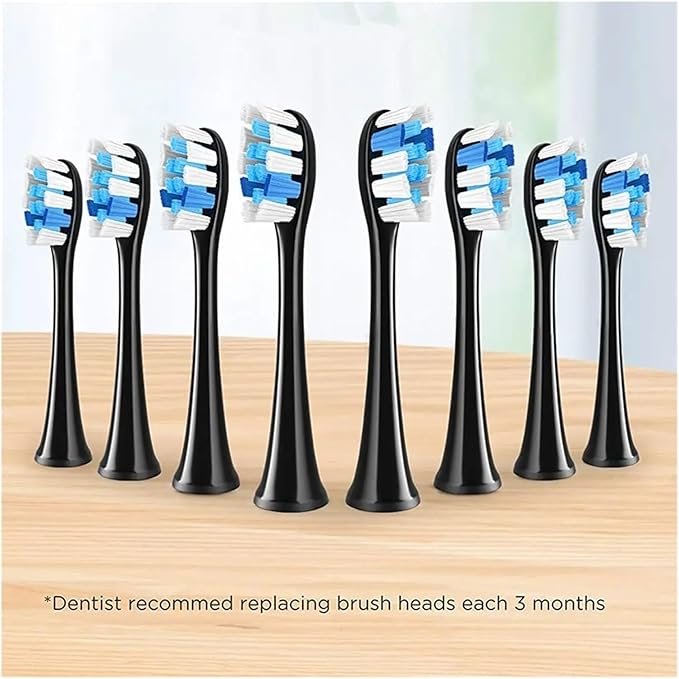 Compatible for Fairywill P11 T9 P80 Toothbrush Heads 16/32pcs(16WHITE)